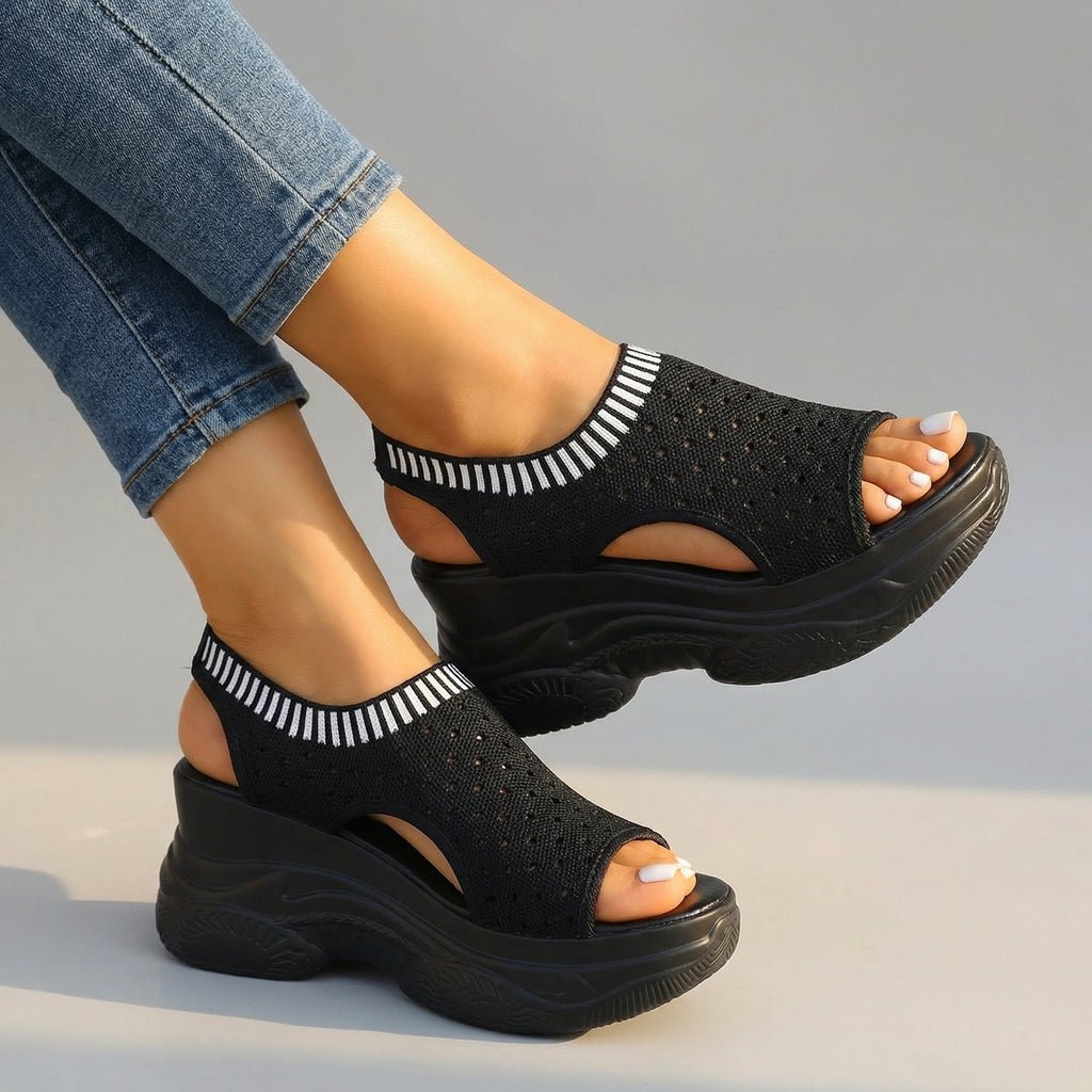 Zaina Bloom Wedge Sandals - ARDEN ROVE