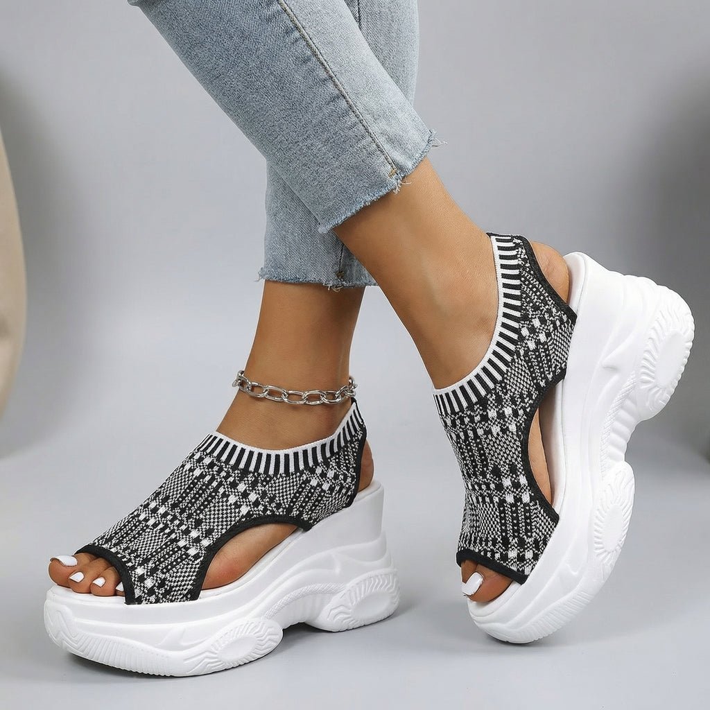 Zaina Bloom Wedge Sandals - ARDEN ROVE