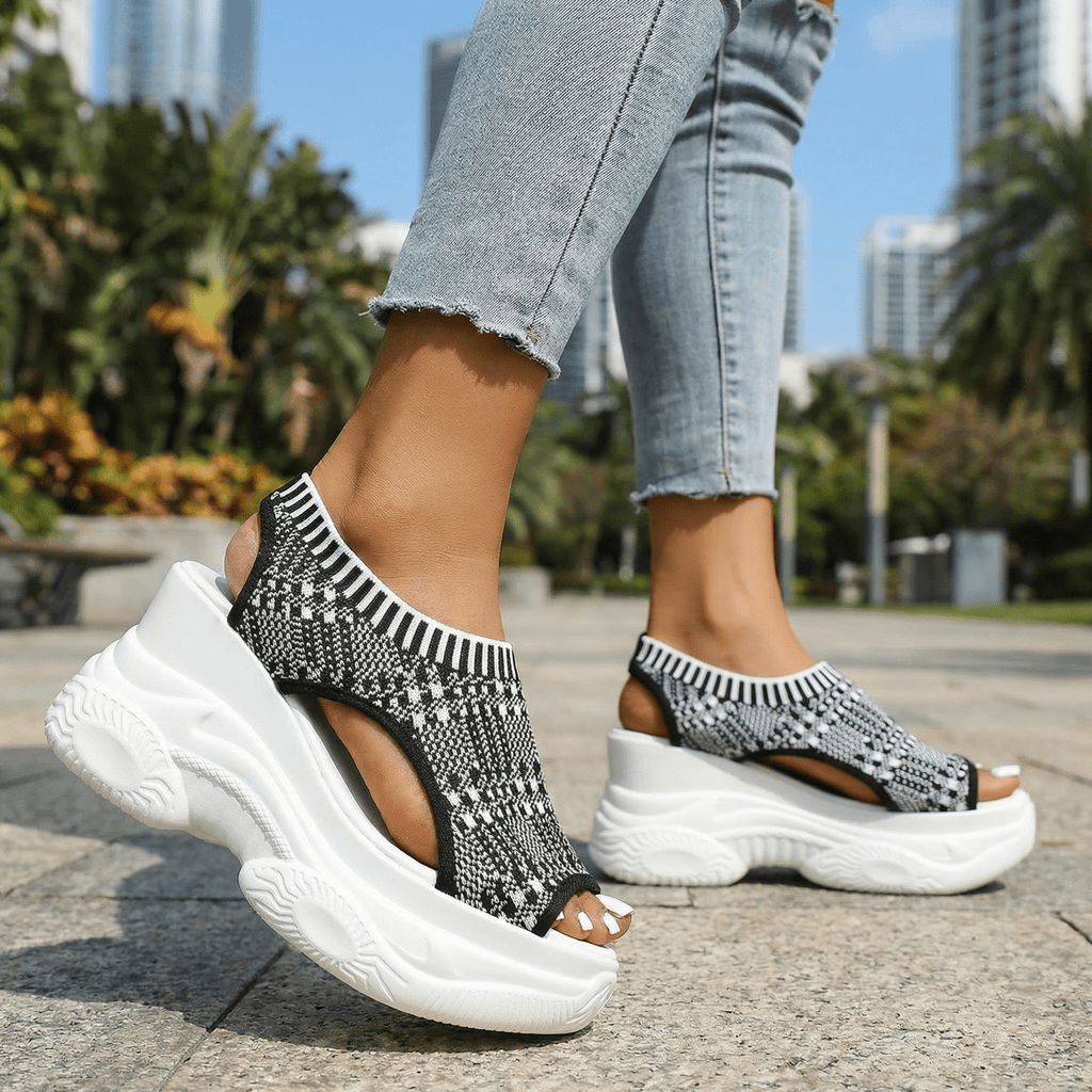 Zaina Bloom Wedge Sandals - ARDEN ROVE