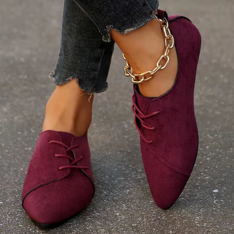 Zariah Suede Lace-Up Flats - ARDEN ROVE