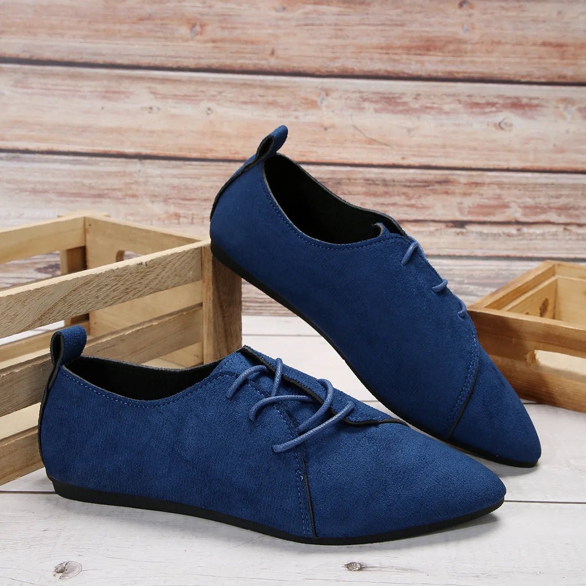 Zariah Suede Lace-Up Flats - ARDEN ROVE